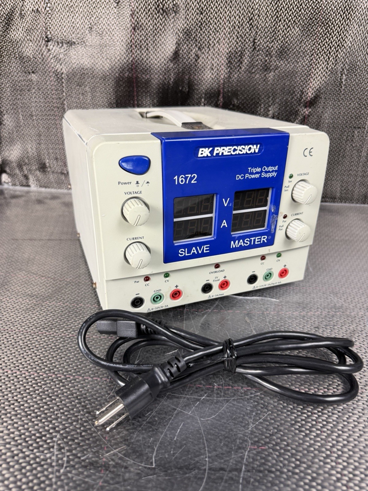 B&K Precision 1672 Triple Output DC Power Supply w/ Power Cable *Ships Fast*