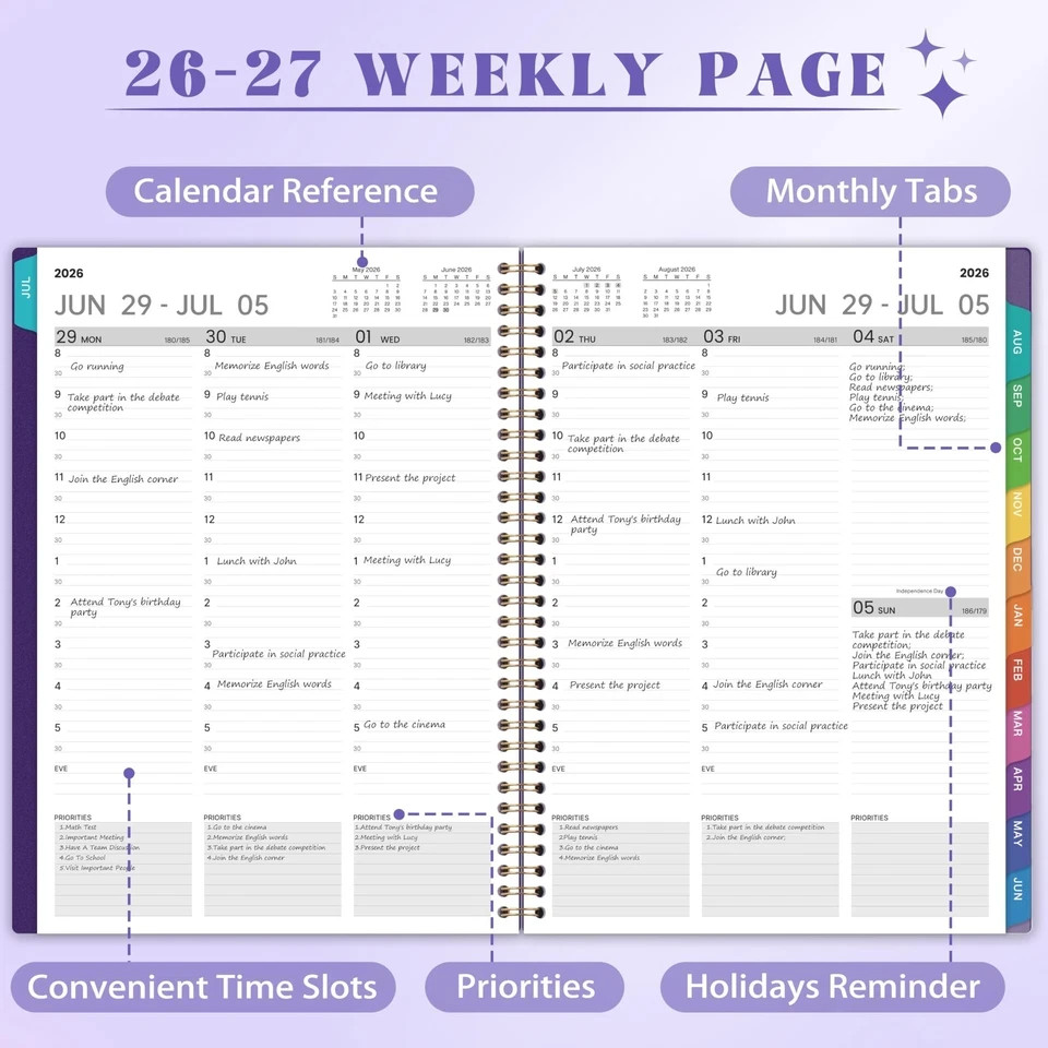 2026-2027 Appointment Book/Planner – 8.2″ x 11″, Daily Planner from Jul. 2026…