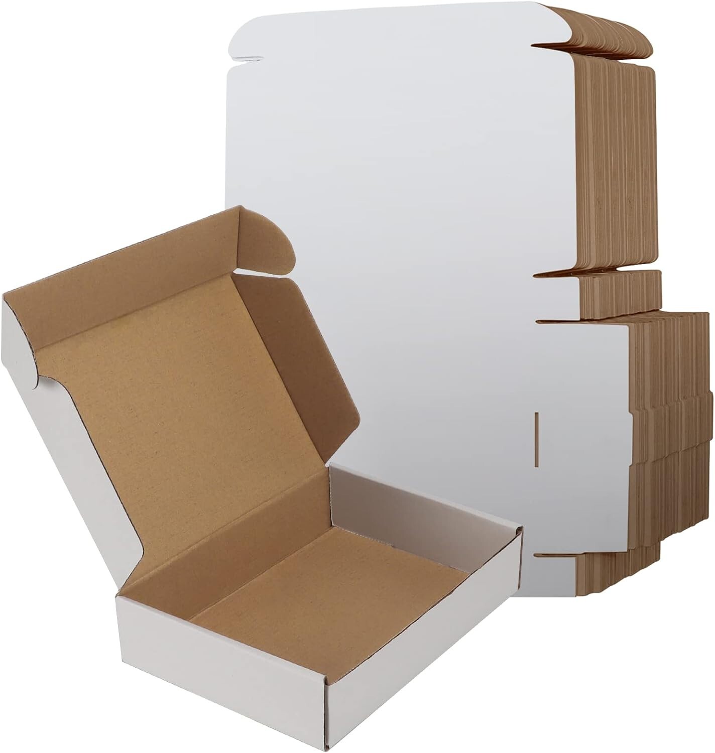 RLAVBL 9x6x2 Shipping Boxes Set of 50, White Small Corrugated Cardboard Box, …