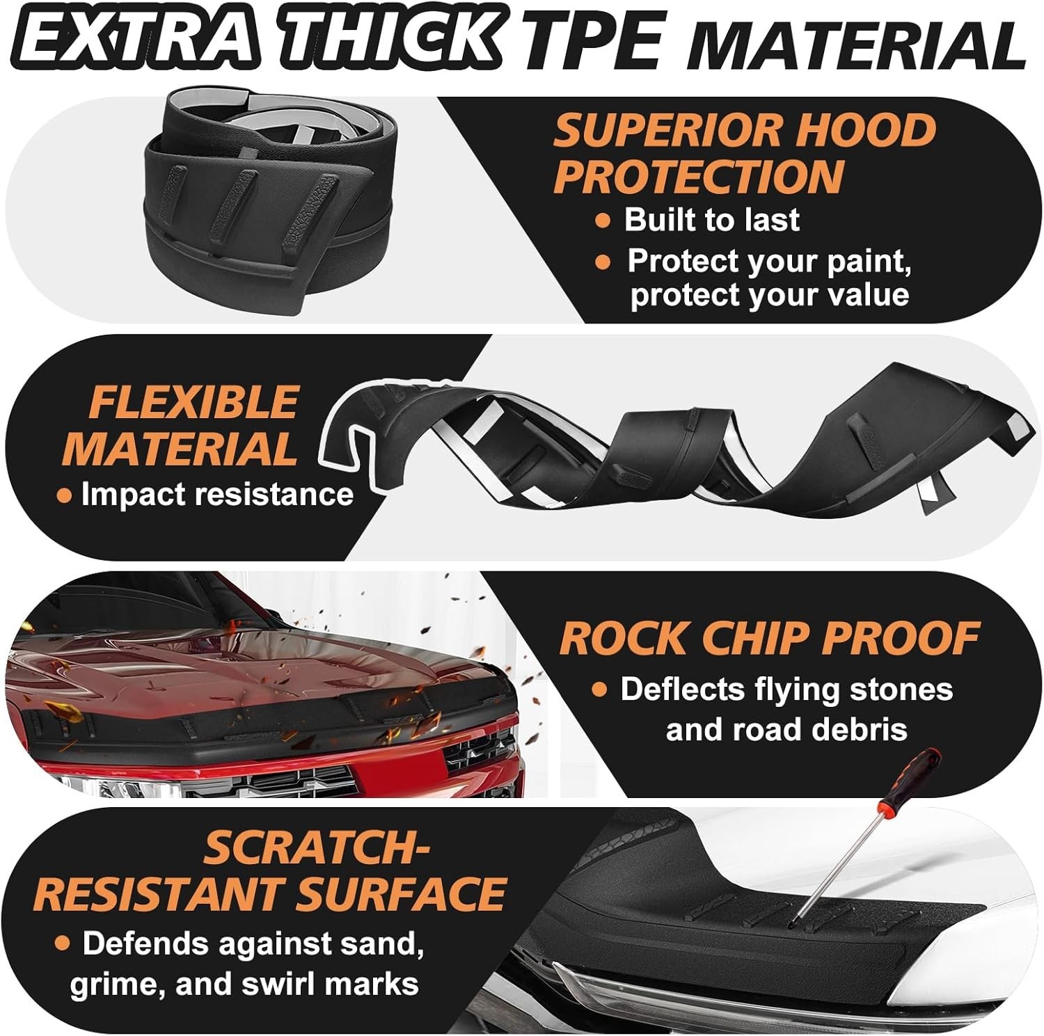 Hood Deflector Protector Compatible with Chevy Colorado 2023 2024 2025 2026 Acce