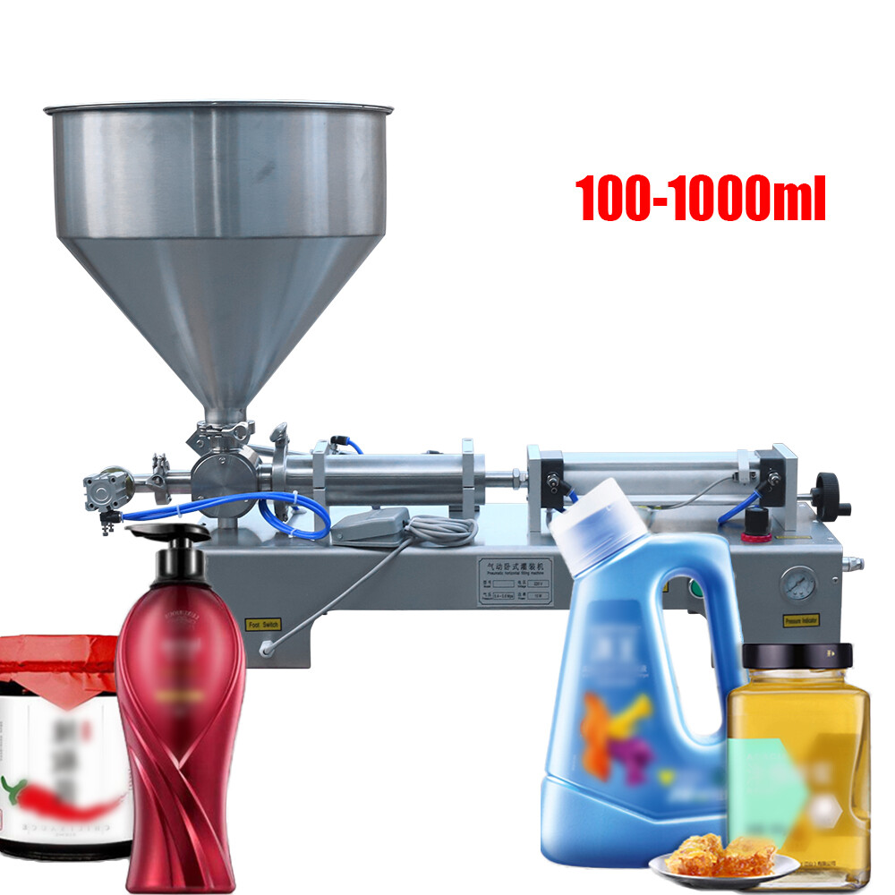 100-1000ml Paste Liquid Piston Filler Heating Filling Machine Single Nozzle 110V