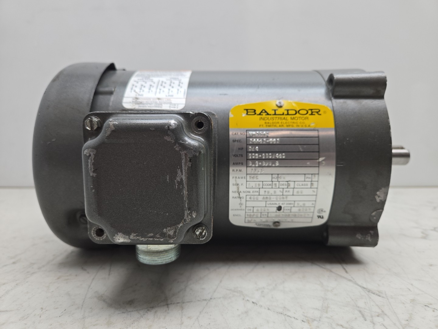 Baldor VM3542 Reliance Industrial Motor 3/4 Hp 3Ph 1725Rpm 208-230/460 Used LT4