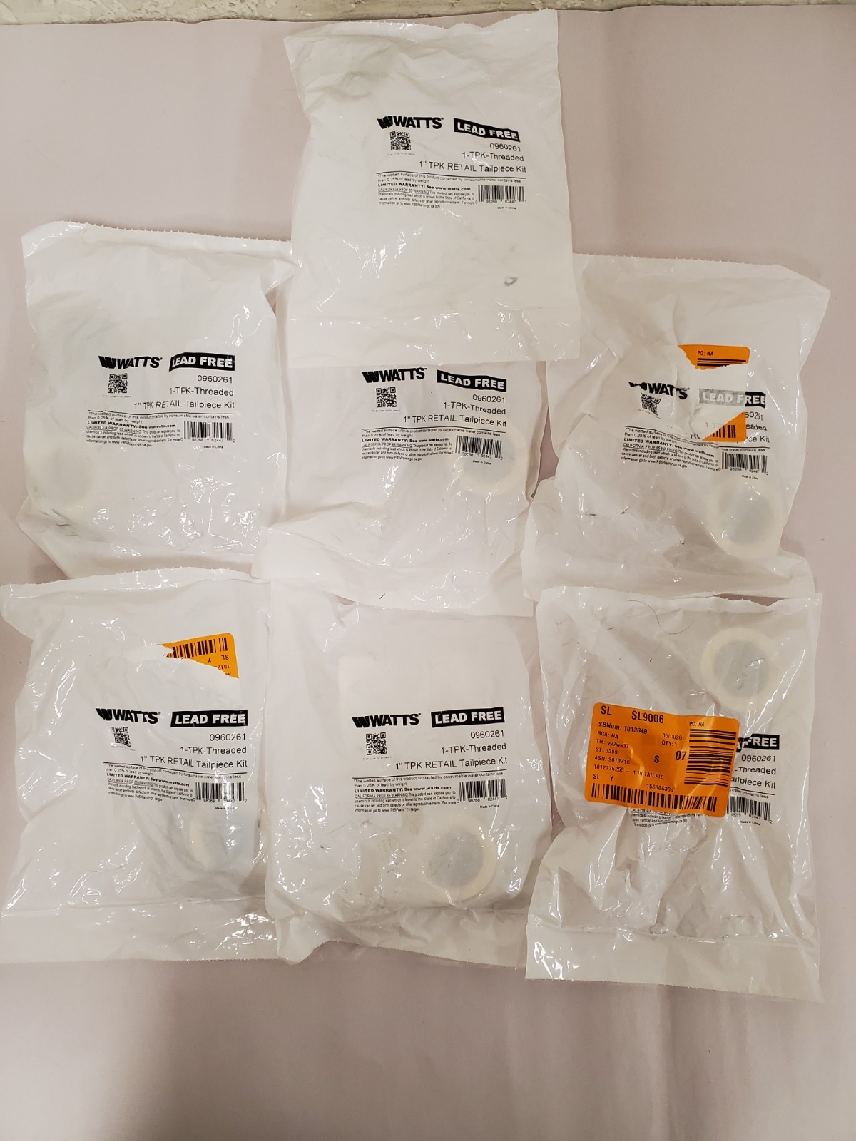 *LOT OF 7* Watts 1 in. Brass Tailpiece Replacement Kit for 25AUB and N45B *NEW*