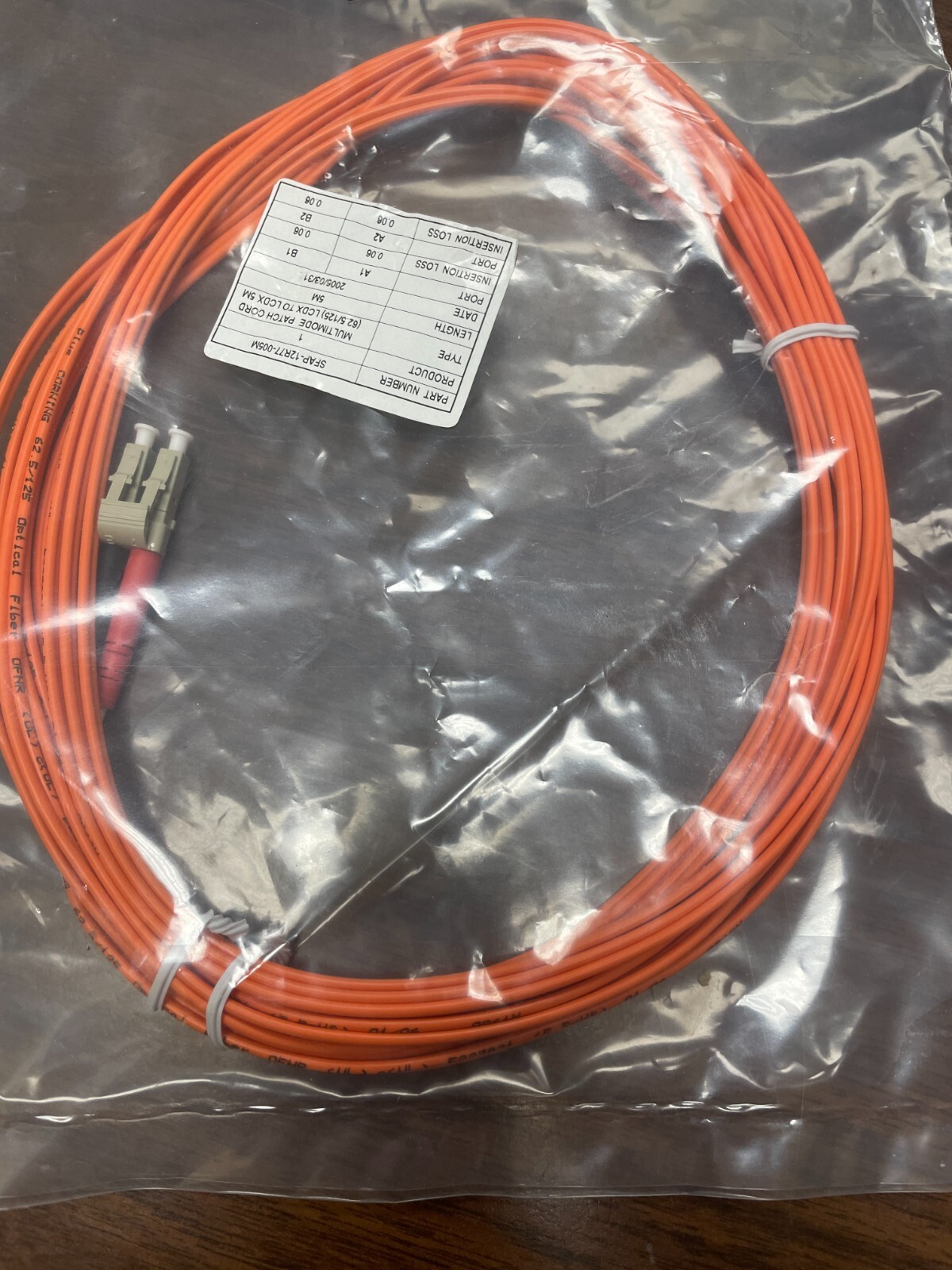 SFAP-12R77-005M MULTIMODE FIBER CABLE LC-LC 5M / 15FT