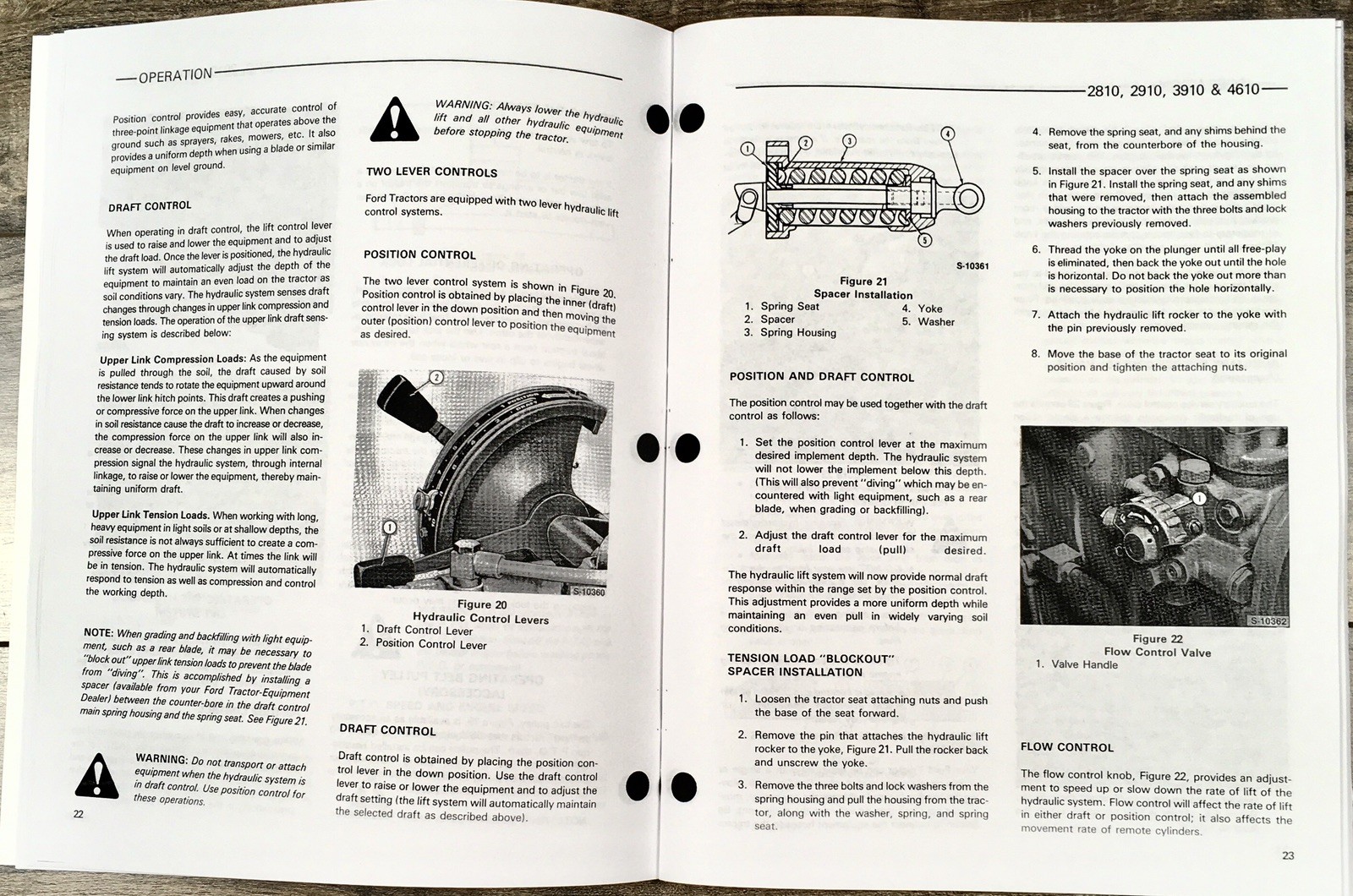 Ford Model 2810 2910 3910 4610 Tractor Owners Operators Manual Maintenance Book