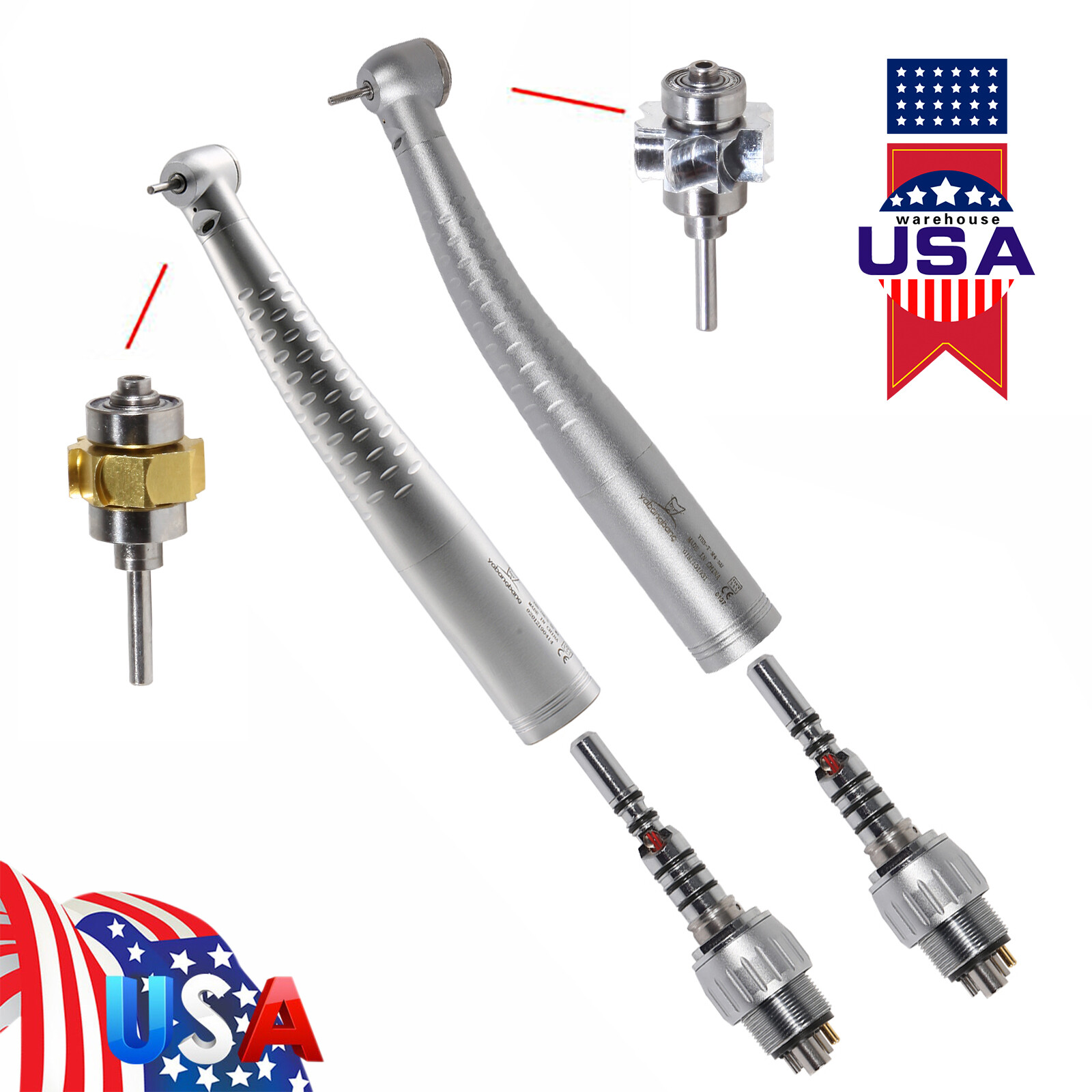 KAVO Style Dental Fiber Optic LED High Speed Handpiece / Quick Coupler 4/6 Holes