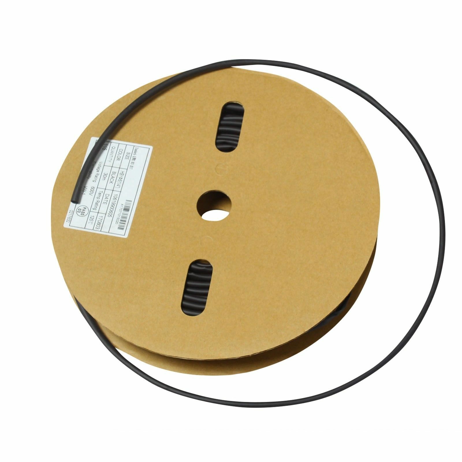 100 FT 100 Feet Black 1/4″ 6mm Polyolefin 2:1 Heat Shrink Tubing Tube Cable
