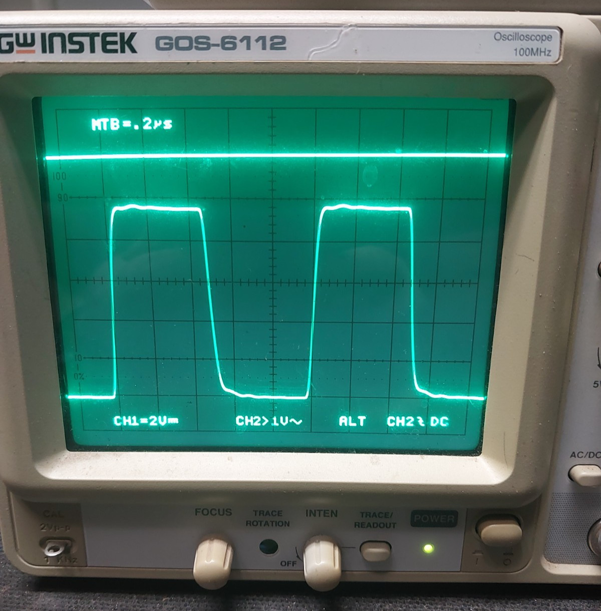 GW Instek GOS-6112 Oscilloscope 100MHz Dual Channel