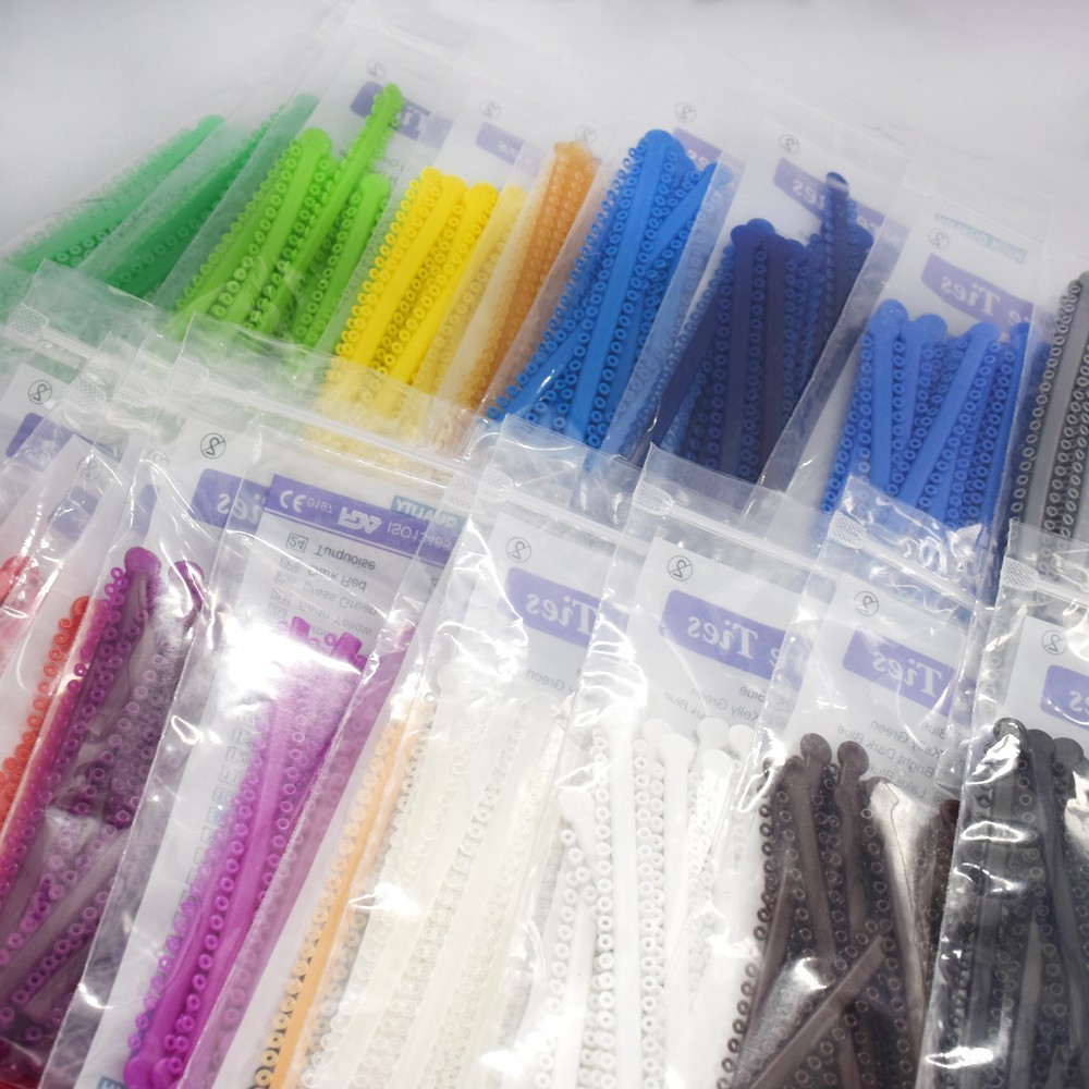 1000pcs Dental Orthodontic Ligature Ties Elastic Rubber Band Braces Ring 20Color