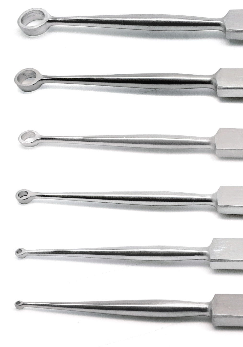 Fox Dermal Curettes Dermatology 1mm,2mm,3mm,4mm,5mm,6mm ENT 6 Pcs Instruments