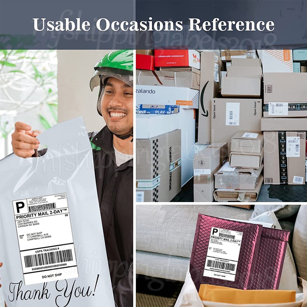 100-10000 4×6 Fanfold Direct Thermal Shipping Labels for Zebra & Rollo Printers