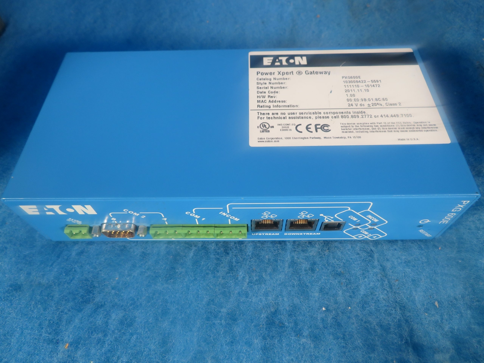Eaton PXG600E 24VAC 124Mb RAM 1Gb PLC I/O Module