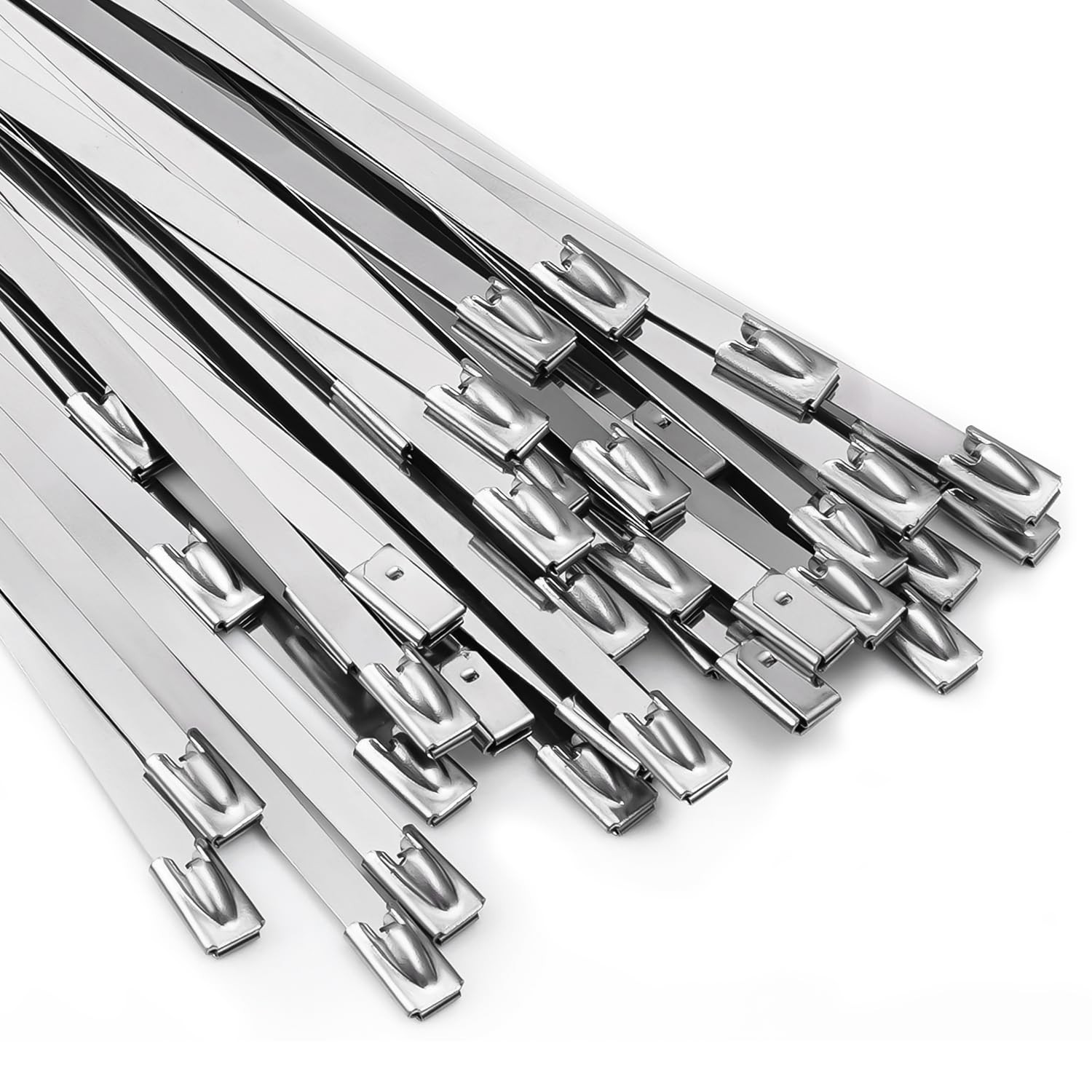 Metal Zip Ties 11.8 inch 100pcs 11.8x 0.18 x 0.01 inches (L*W*T), Silver