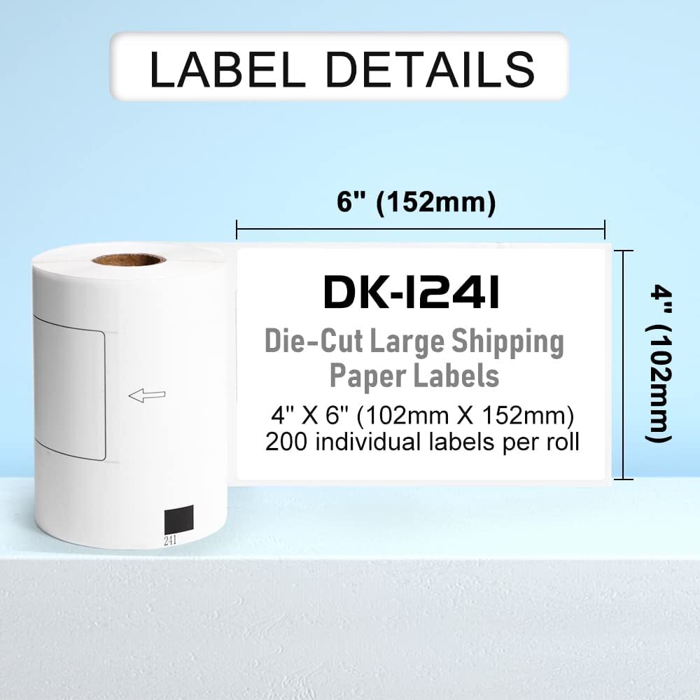 4X6 Large Paper Shipping Labels DK-1241 for Brother QL-1100 QL-1060N + Cartridge