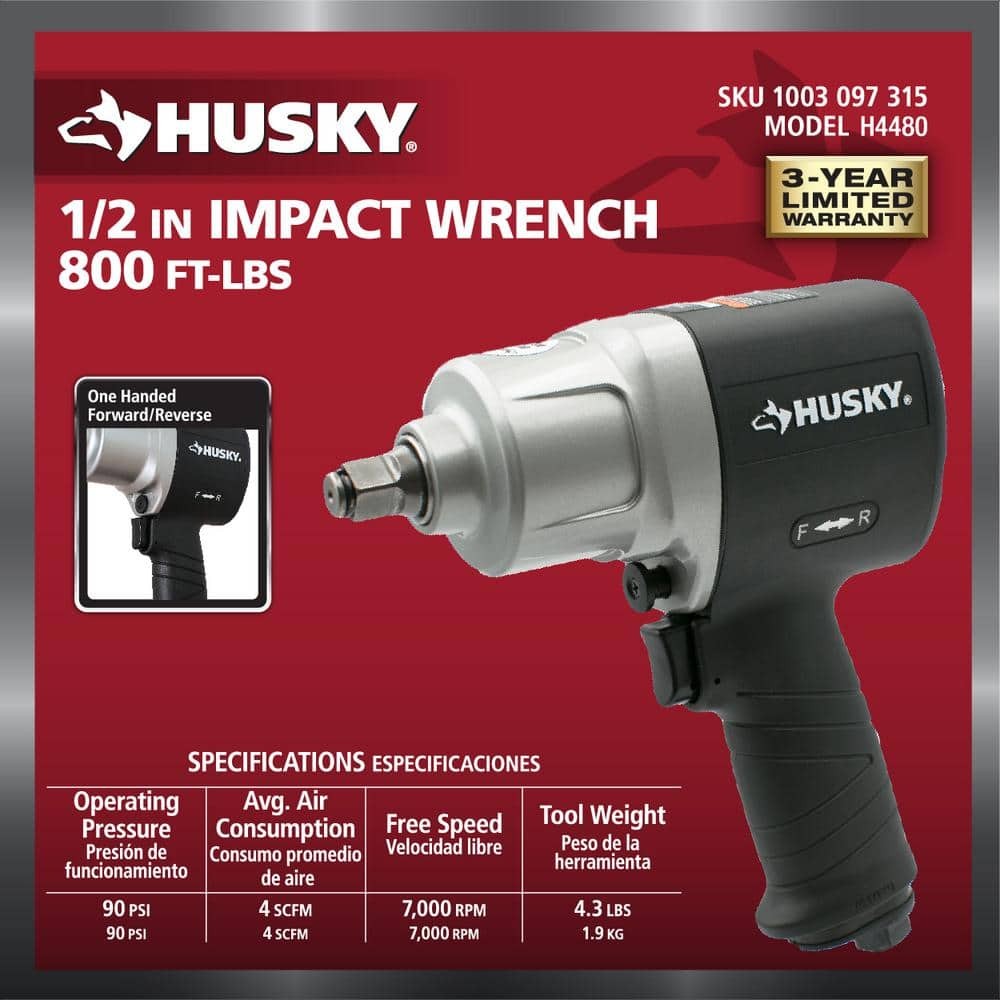 Husky 800 ft./lbs. 1/2 in. Impact Wrench