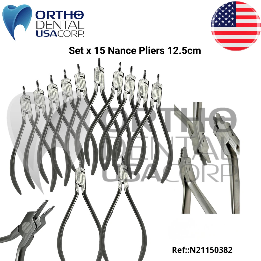 Set x 5, 10, 15 or 20 Orthodontic Nance Pliers 12 cm Orthodentalusa Made for USA
