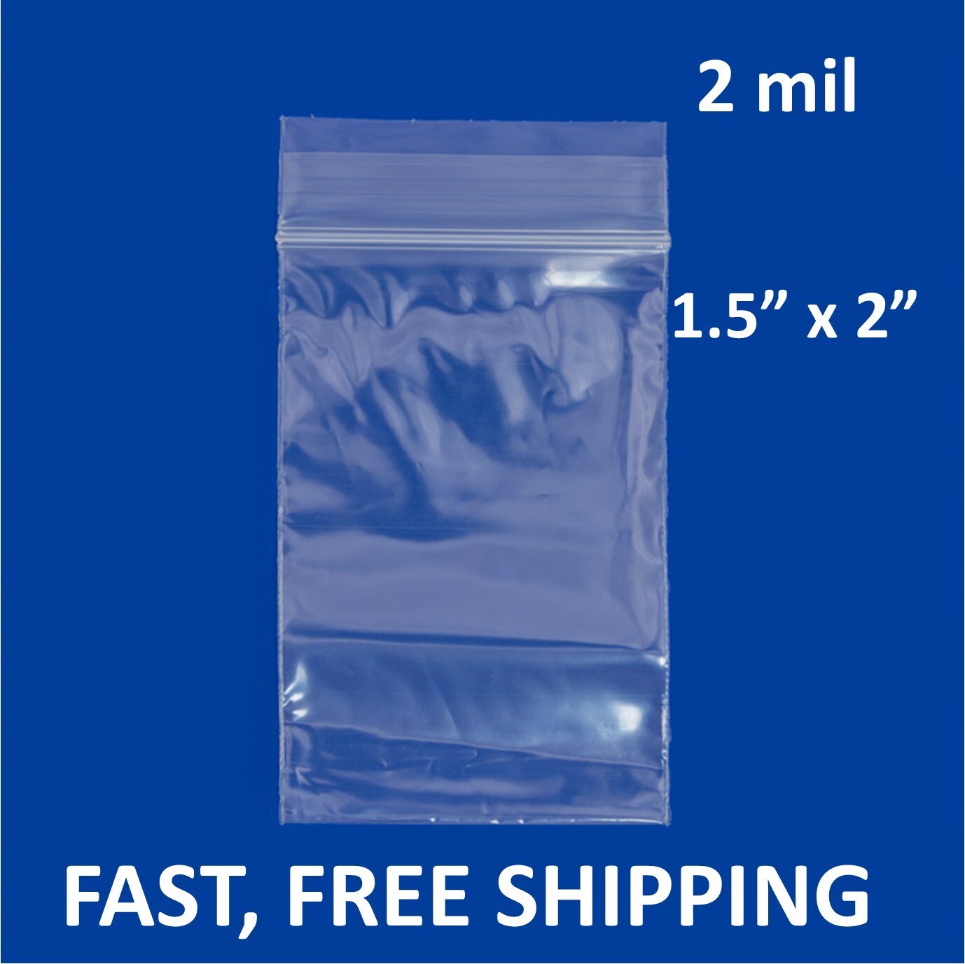 1.5″x 2″ CLEAR 2 MIL ZIP SEAL BAGS PLASTIC RECLOSABLE LOCK MINI SMALL BAGGIES