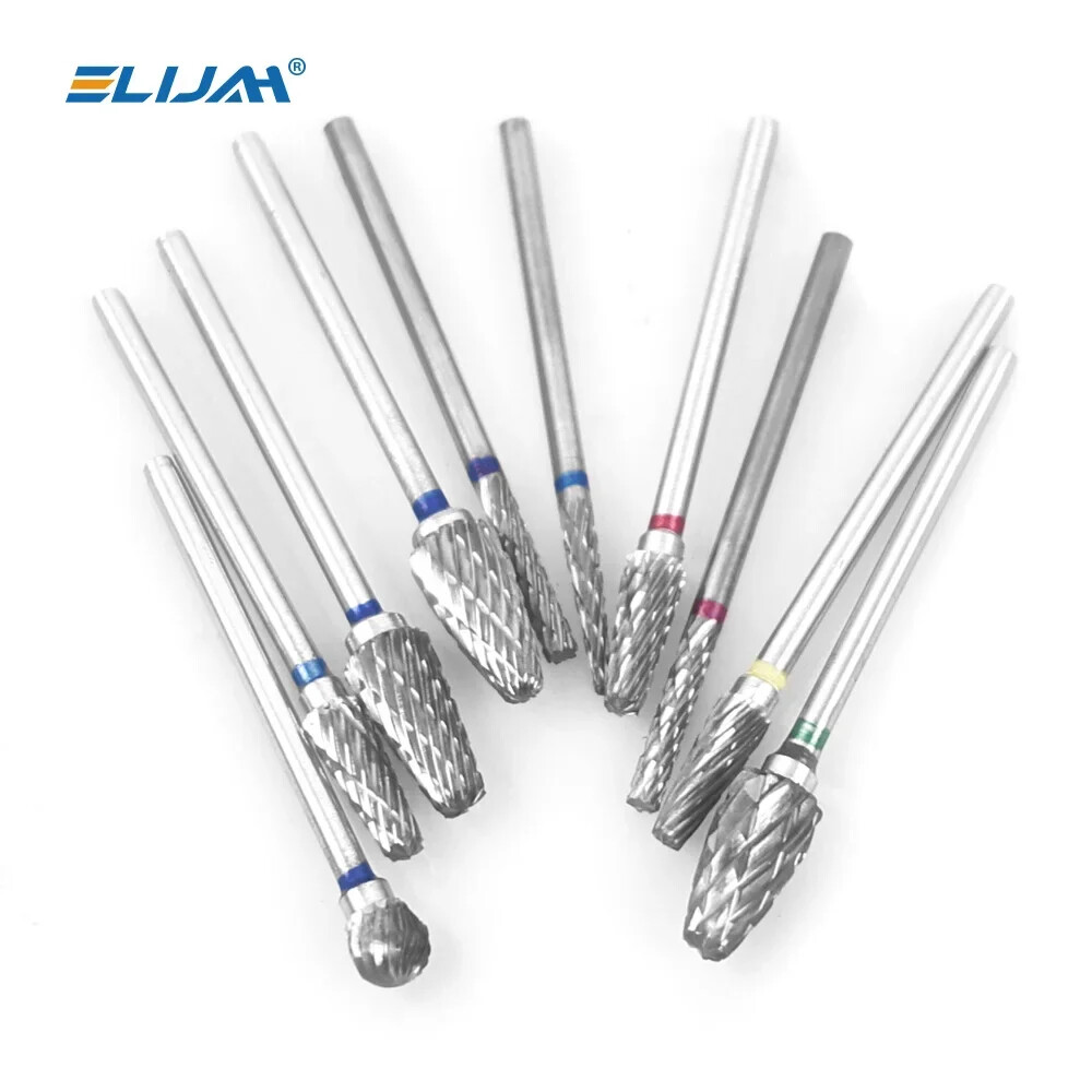 Dental Lab Polishing Bur Drills Tungsten Steel Carbide Burs Burrs 2.35MM 10 Pcs