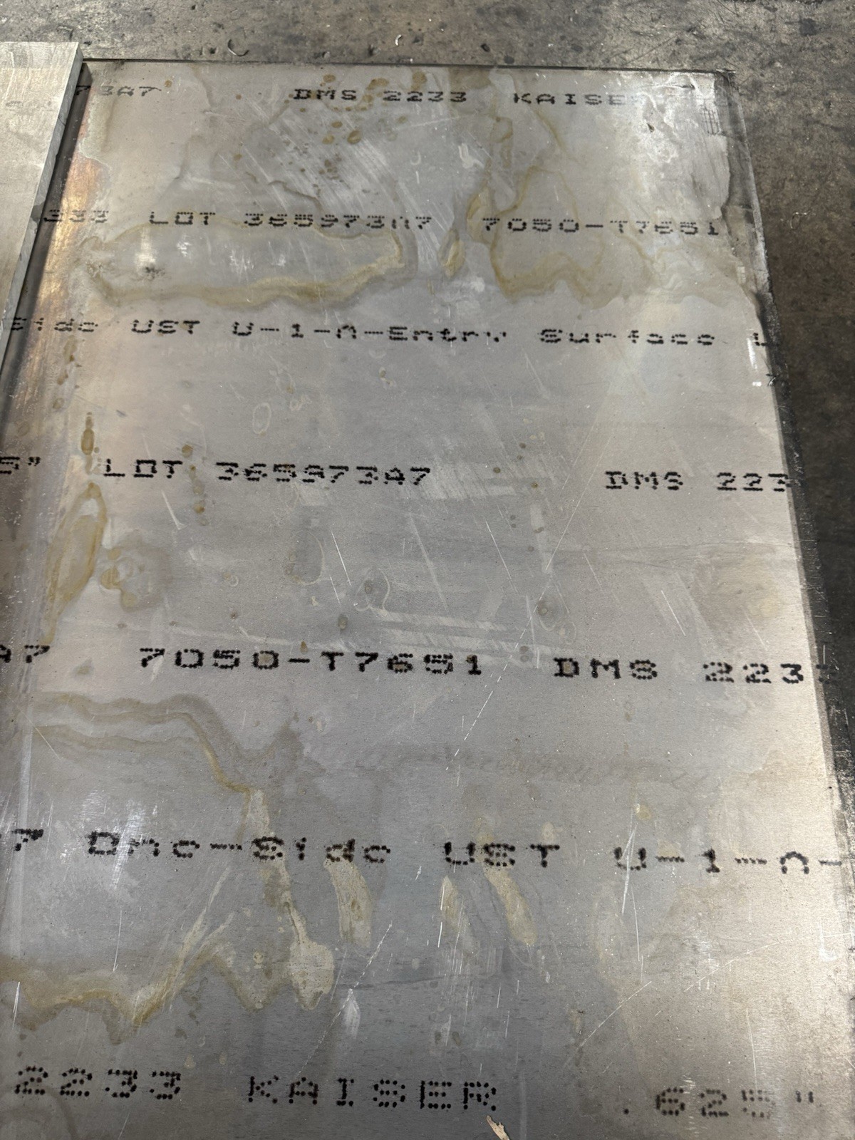 Aluminum 7050-T7651 Plate .625″ x 12″ x 24″
