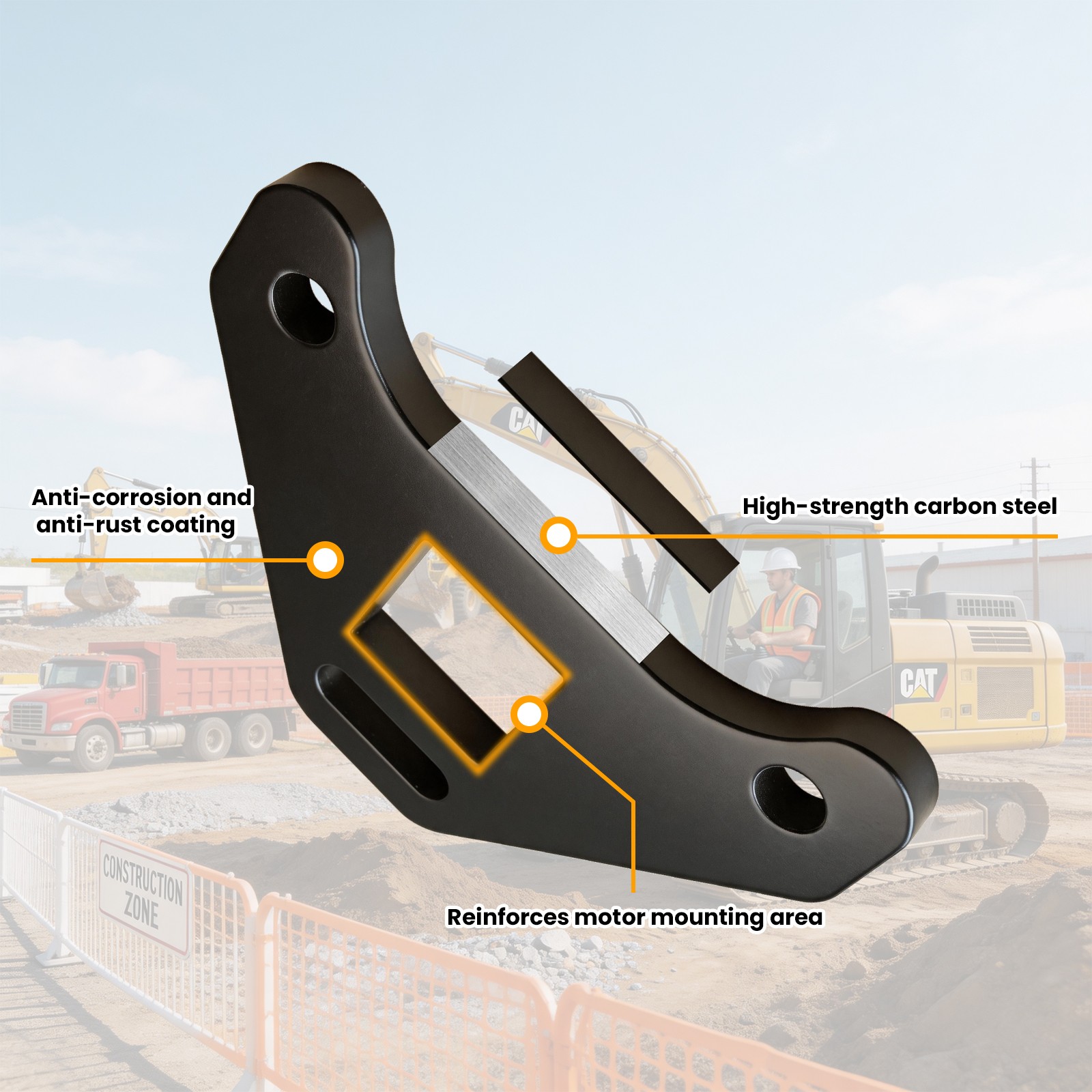 Chinese Mini Excavator Drive Motor Reinforcement Brackets – Square Motors
