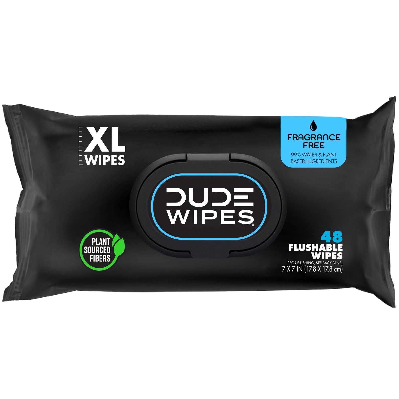 DUDE Wipes Unscented Flushable – 48 Count (Pack of 1), White