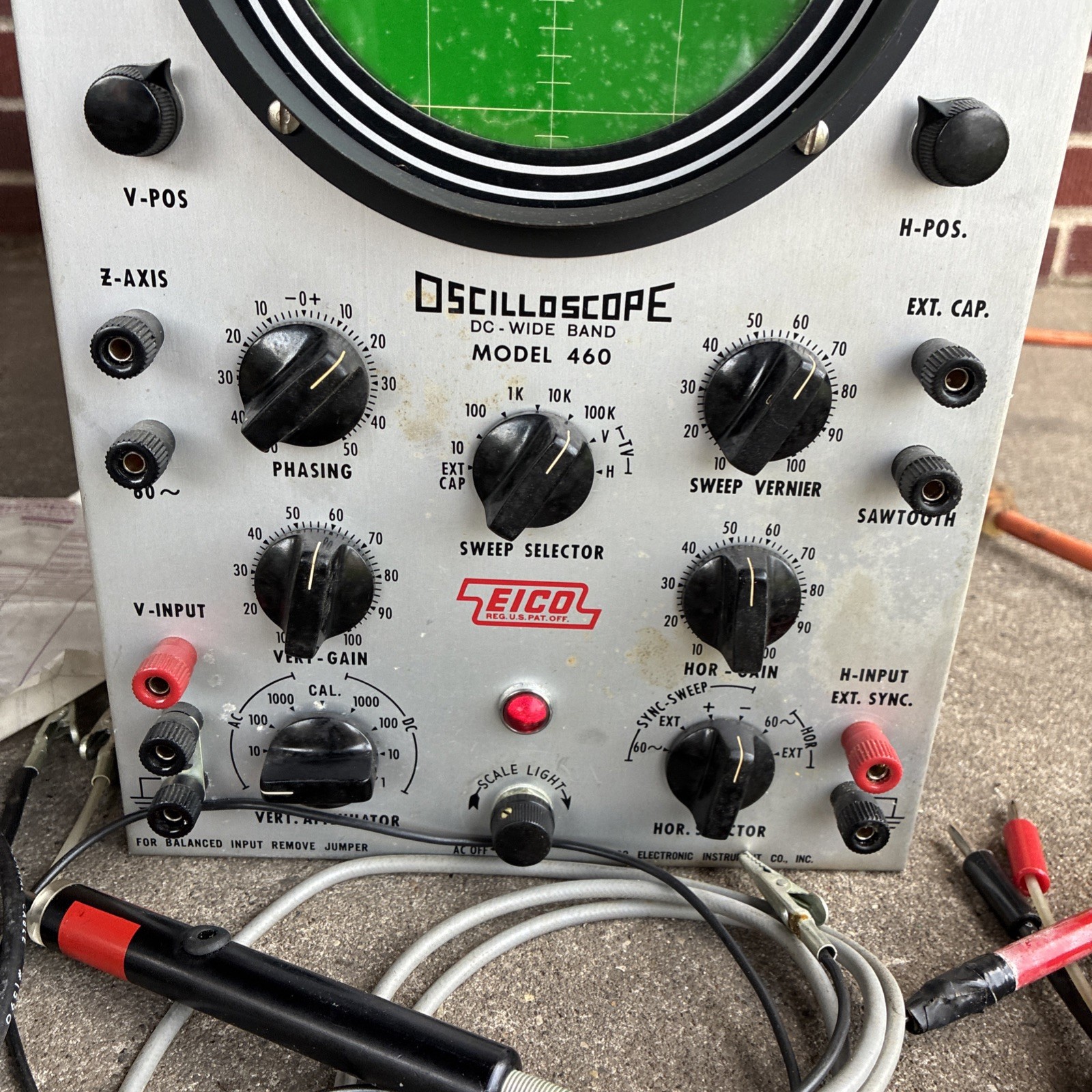 Vintage EICO Oscilloscope DC Wide Band Model 460 Untested See Description