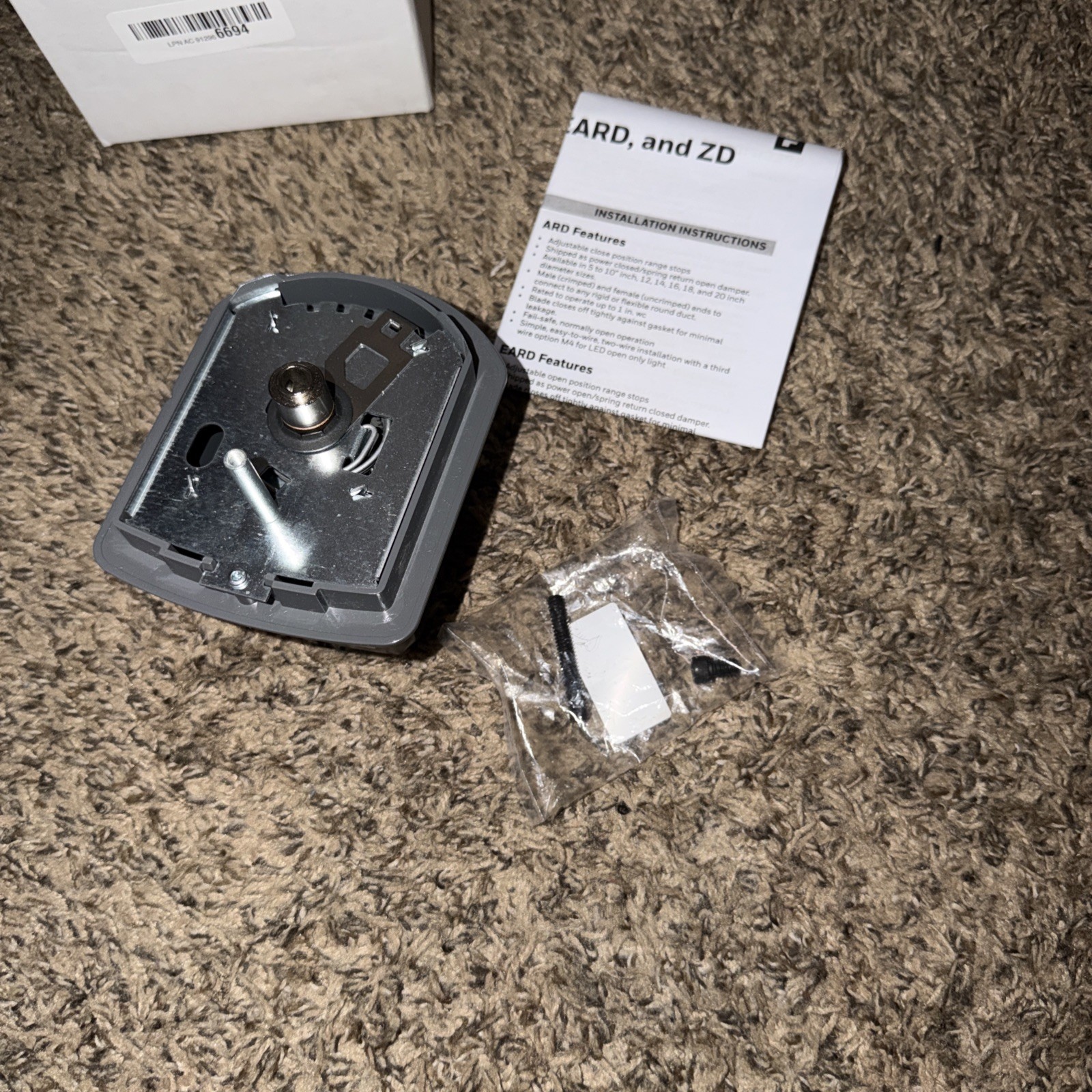 24V Zone Damper Actuator Motor M847D-ZONE/U for ARD ZD Dampers