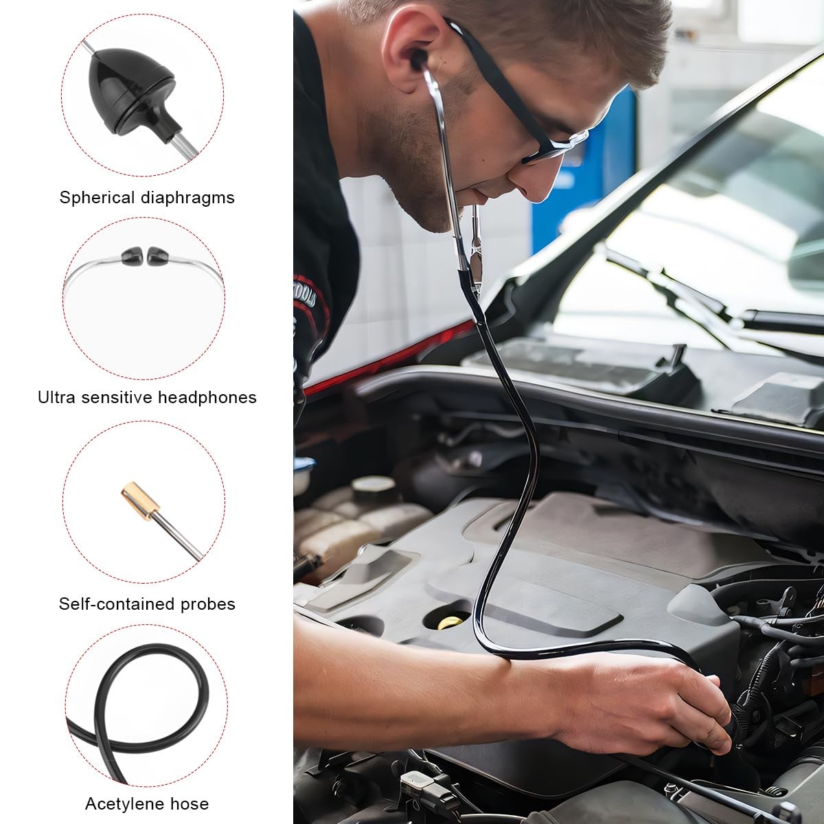 DXNQ Automotive Engine Stethoscope, Mechanics Stethoscope 1 PCS