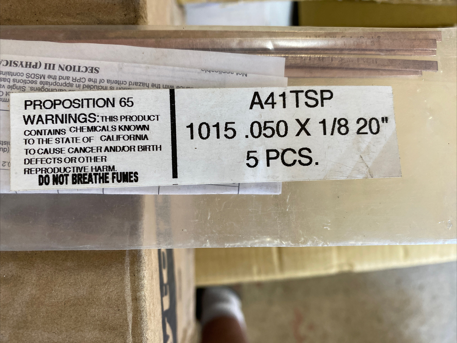 Uniweld,Phosphorus Copper-Silver Brazing Rods Flat,5pc. 1/8″ x 0.05″ x 20″