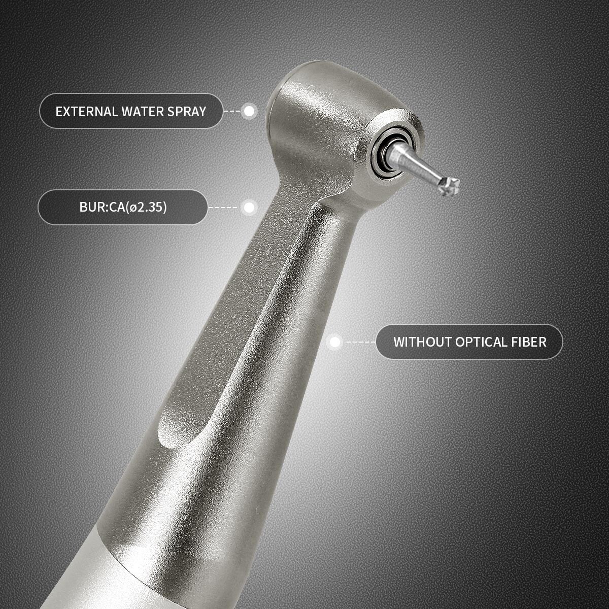AZDENT Dental 1:1 Slow Low Speed Contra Angle Handpiece Push Button E-Type AZ001