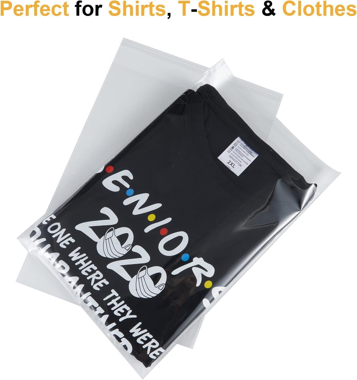 50pcs 9×12 Clear Resealable Poly Bags – Ideal for Clothing & T-Shirt Packaging