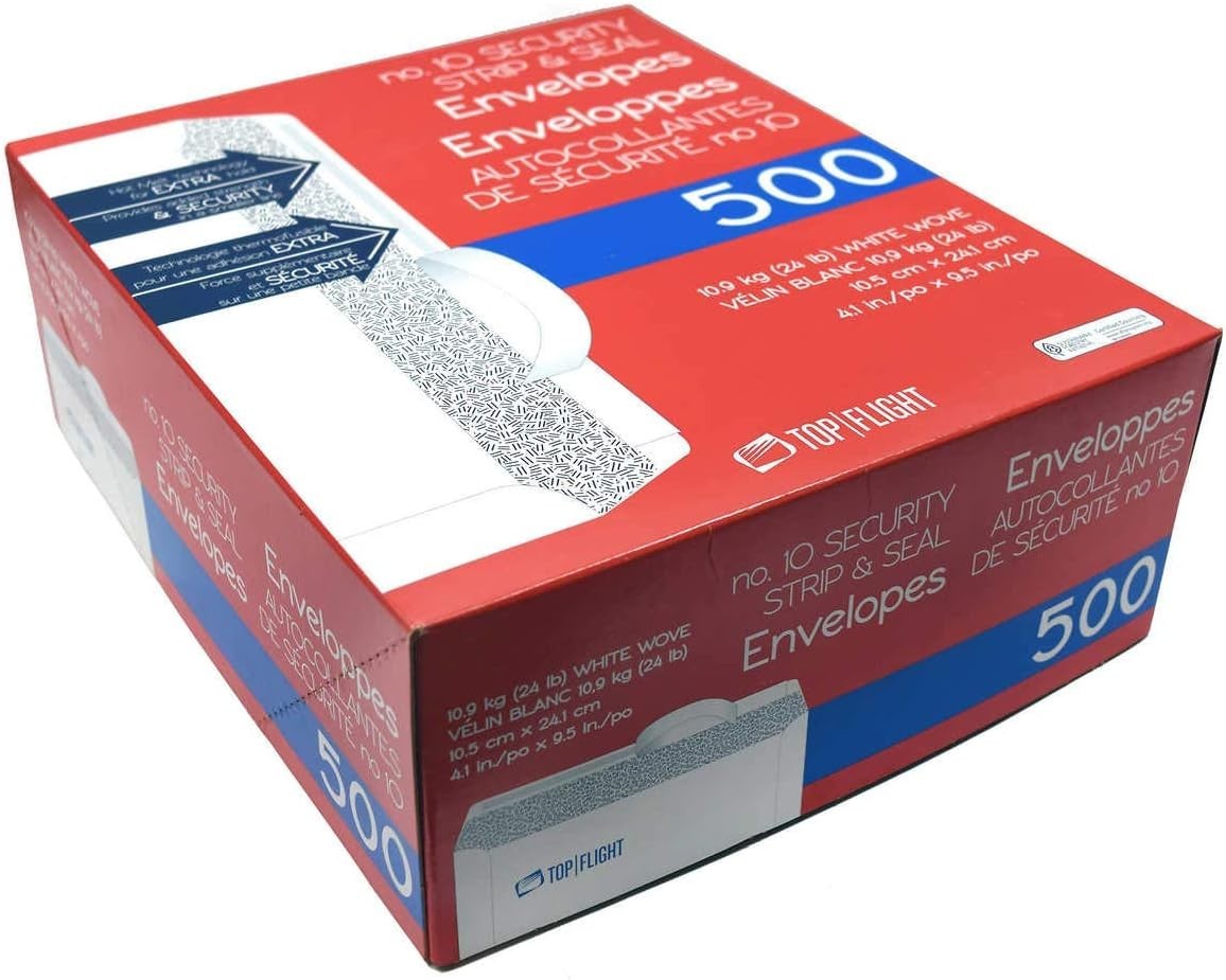 Security Letter White Business Envelopes Self Stick Bulk 500 Peel Seal Tinted
