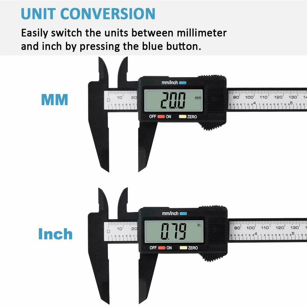 6”LCD/150mm Digital Vernier Caliper Micrometer Measure Tool Gauge Ruler Plastic