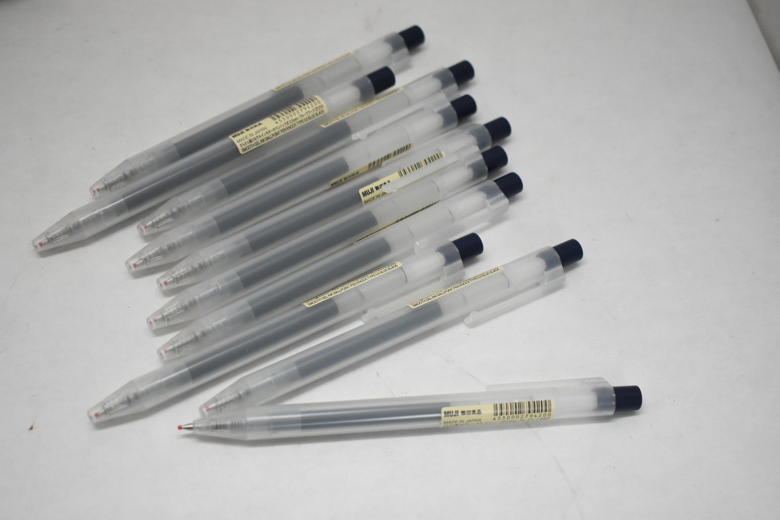 MUJI Smooth Gel Ink Ballpoint Click Pens 0.5mm Blue Black 10 Pack Japan