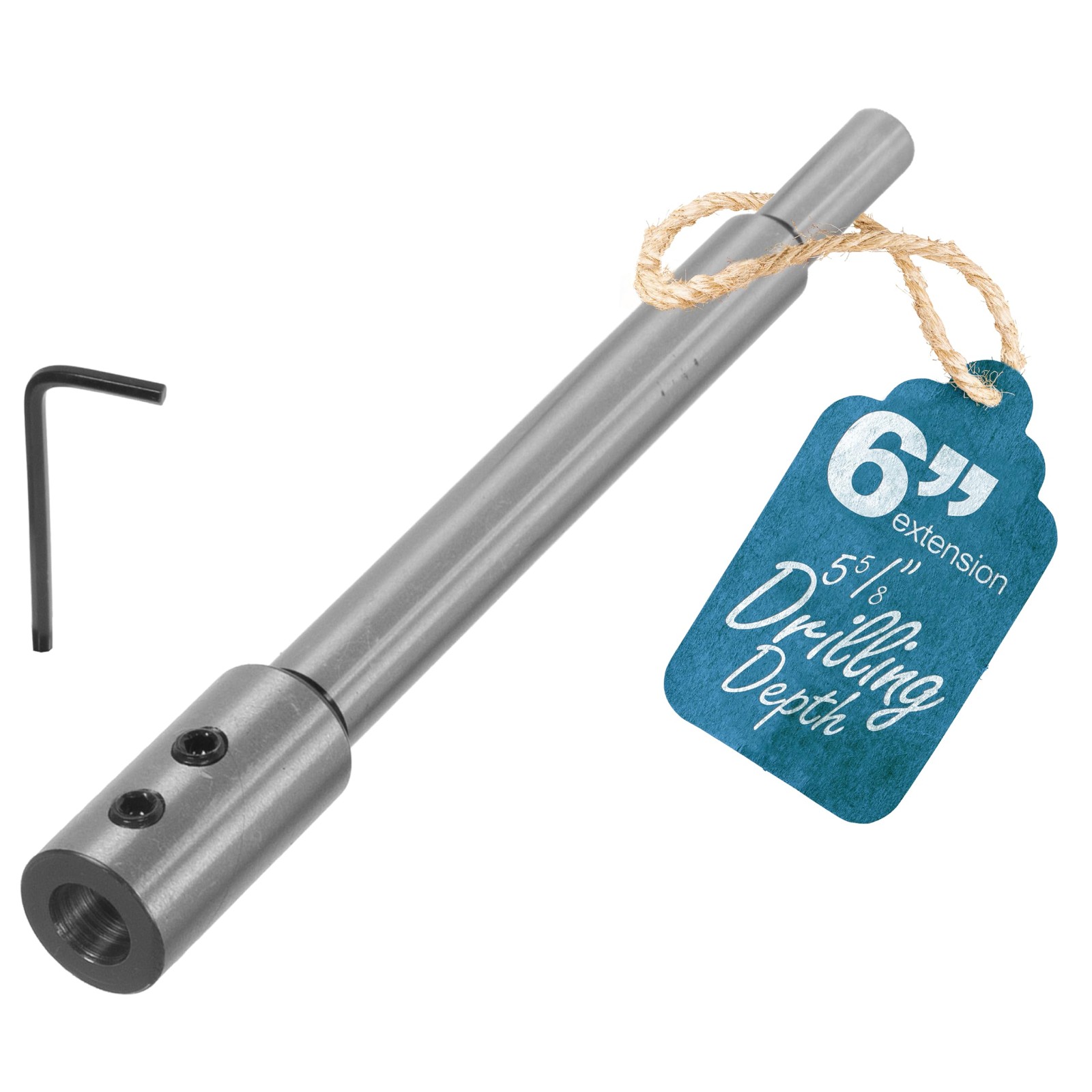 Fulton 6 inch Long Forstner Bit Extension for Adding Over 6″ (3/8″ Shank)