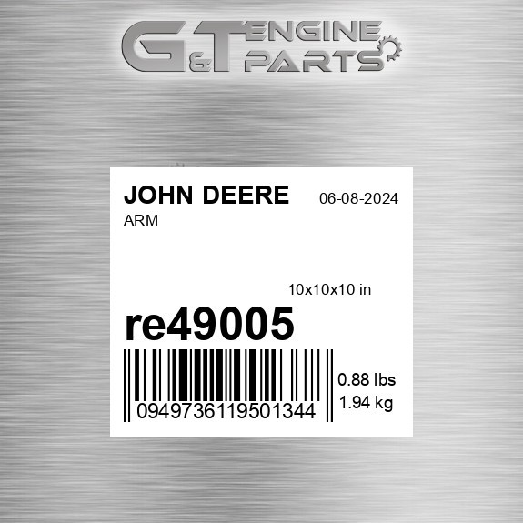 RE49005 ARM fits JOHN DEERE (Surplus Open Box)