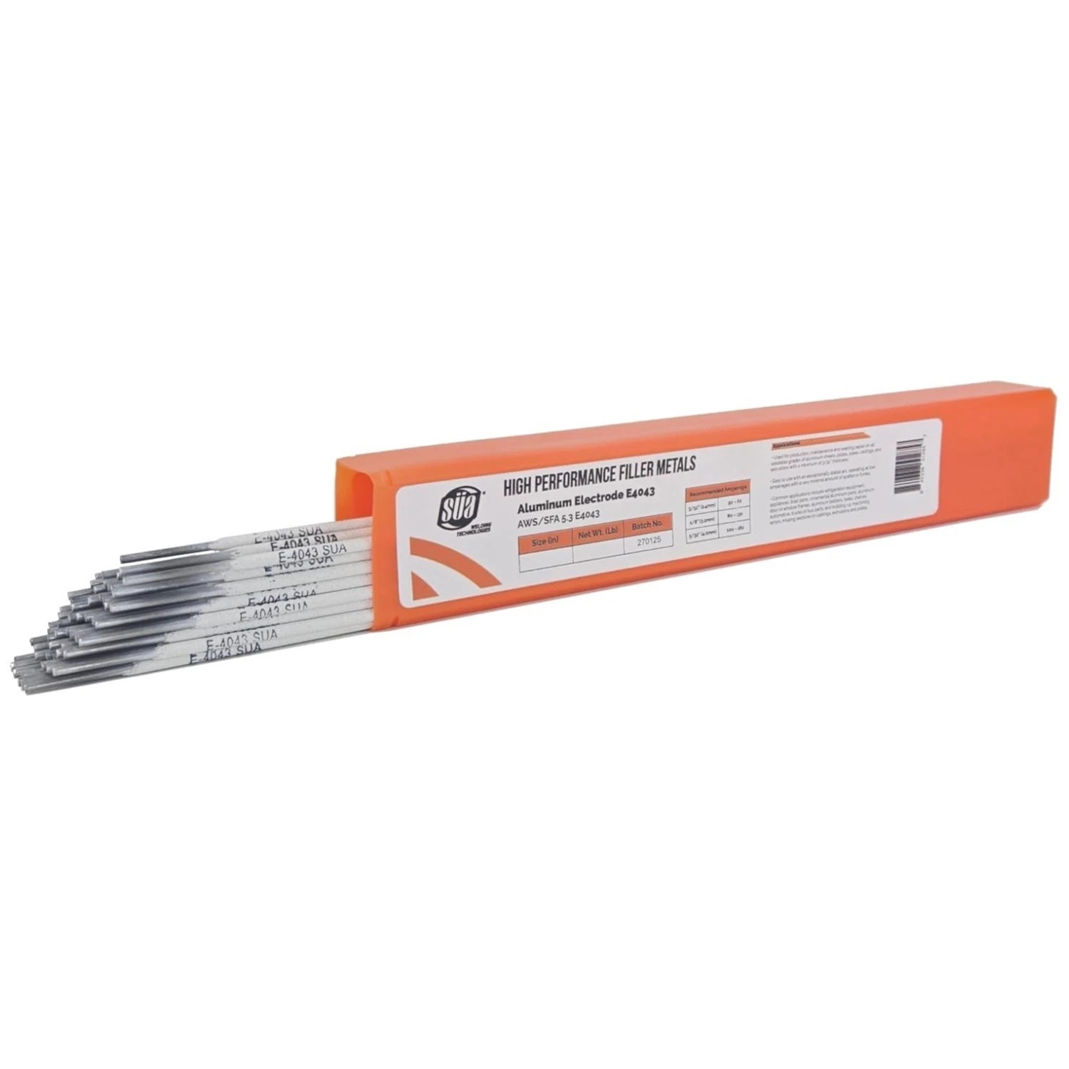16 Count E4043 Aluminum Electrode Rods – 1/8″ x 14″ – 0.5 Lb