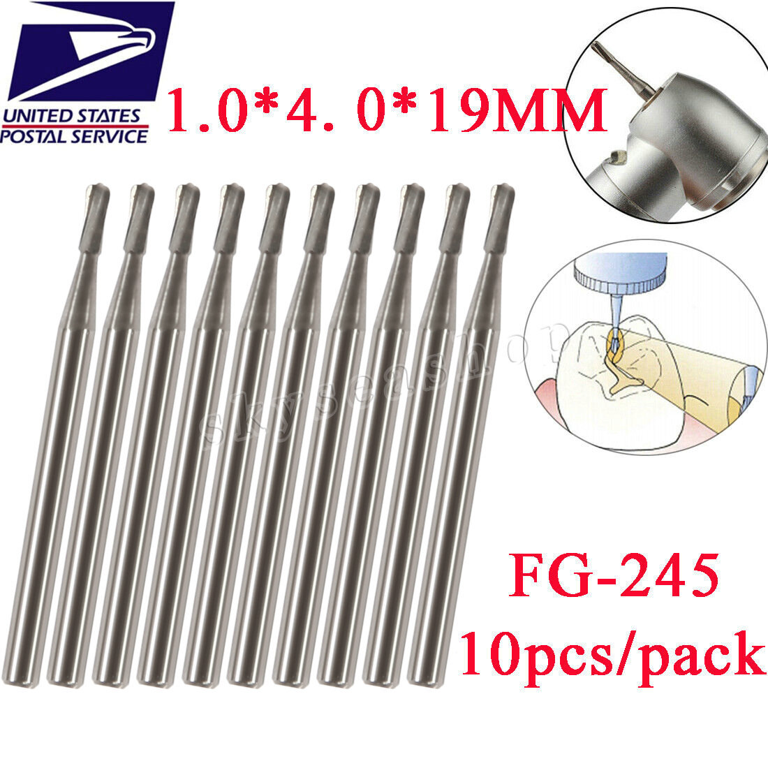 Dental Carbide Burs FG 330 / FG 245 Burs High Speed Friction Grip Pear