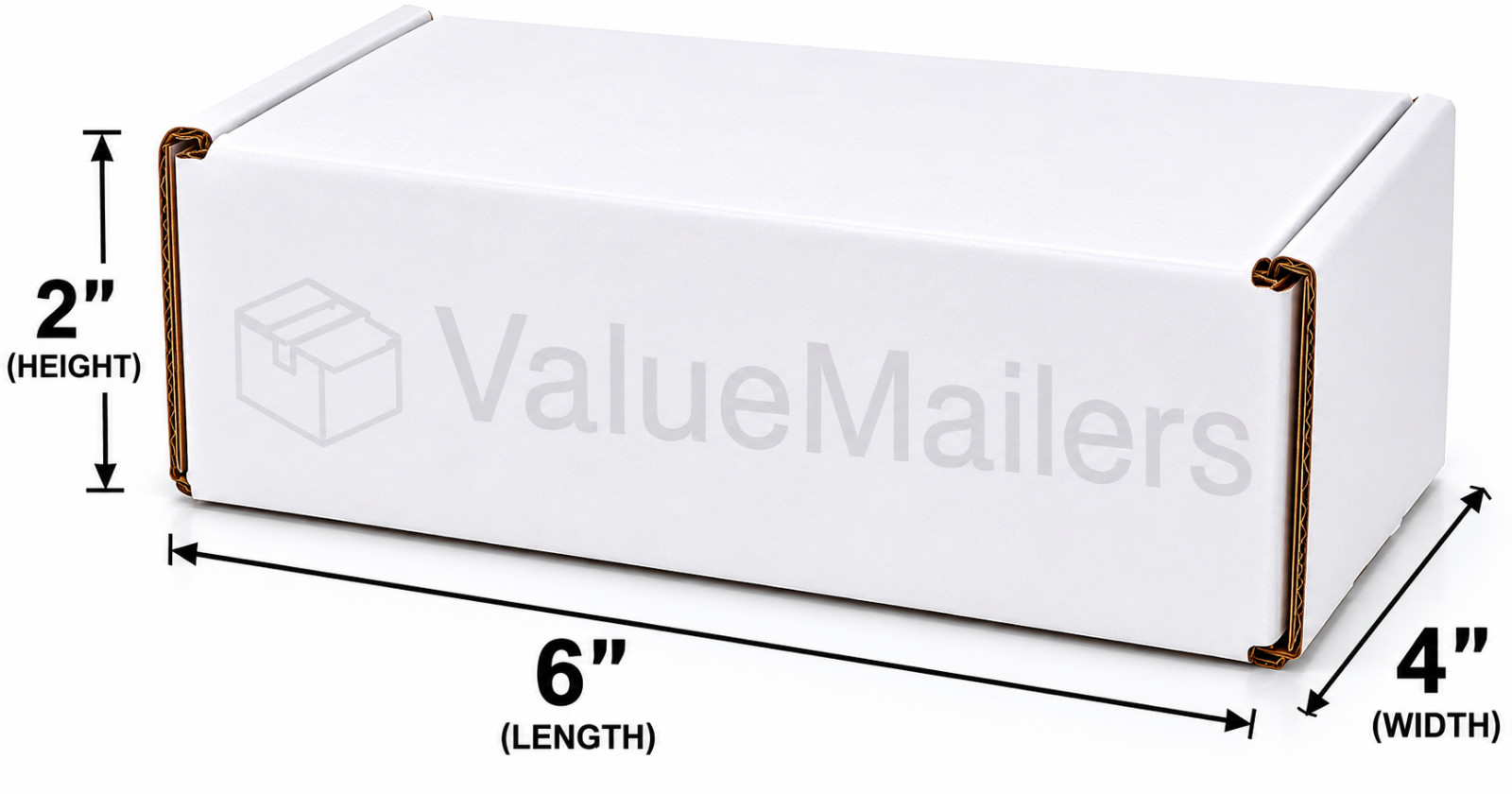 200 – 6 x 4 x 2 White Corrugated Shipping Mailer Packing Box Boxes