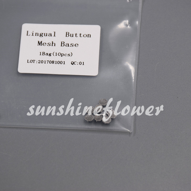 10 Pcs/1 Pack Dental Orthodontic Lingual Buttons for Bondable Round Base Brand