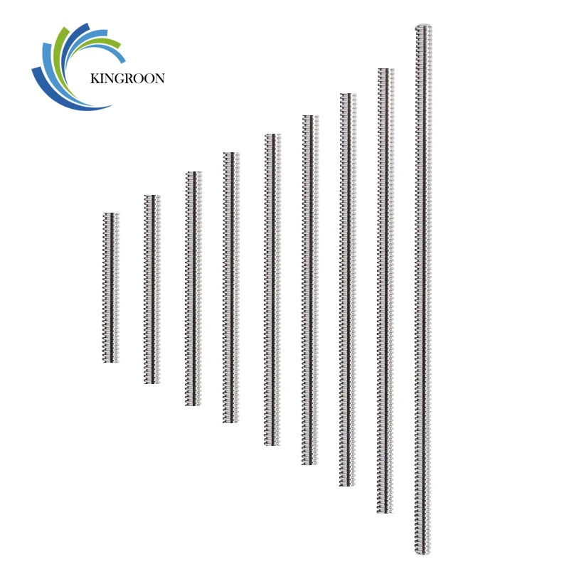 Lead 2mm Trapezoidal Screw Without Copper Nut T8 Lead Screw 100/150/200/250/300