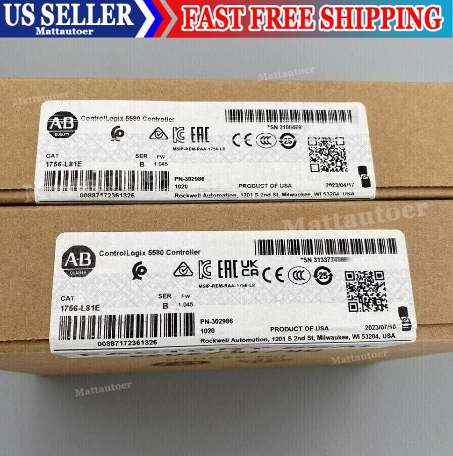 Allen-Bradley 1756-L81E SER B ControlLogix 5580 Controller NEW Factory Sealed #