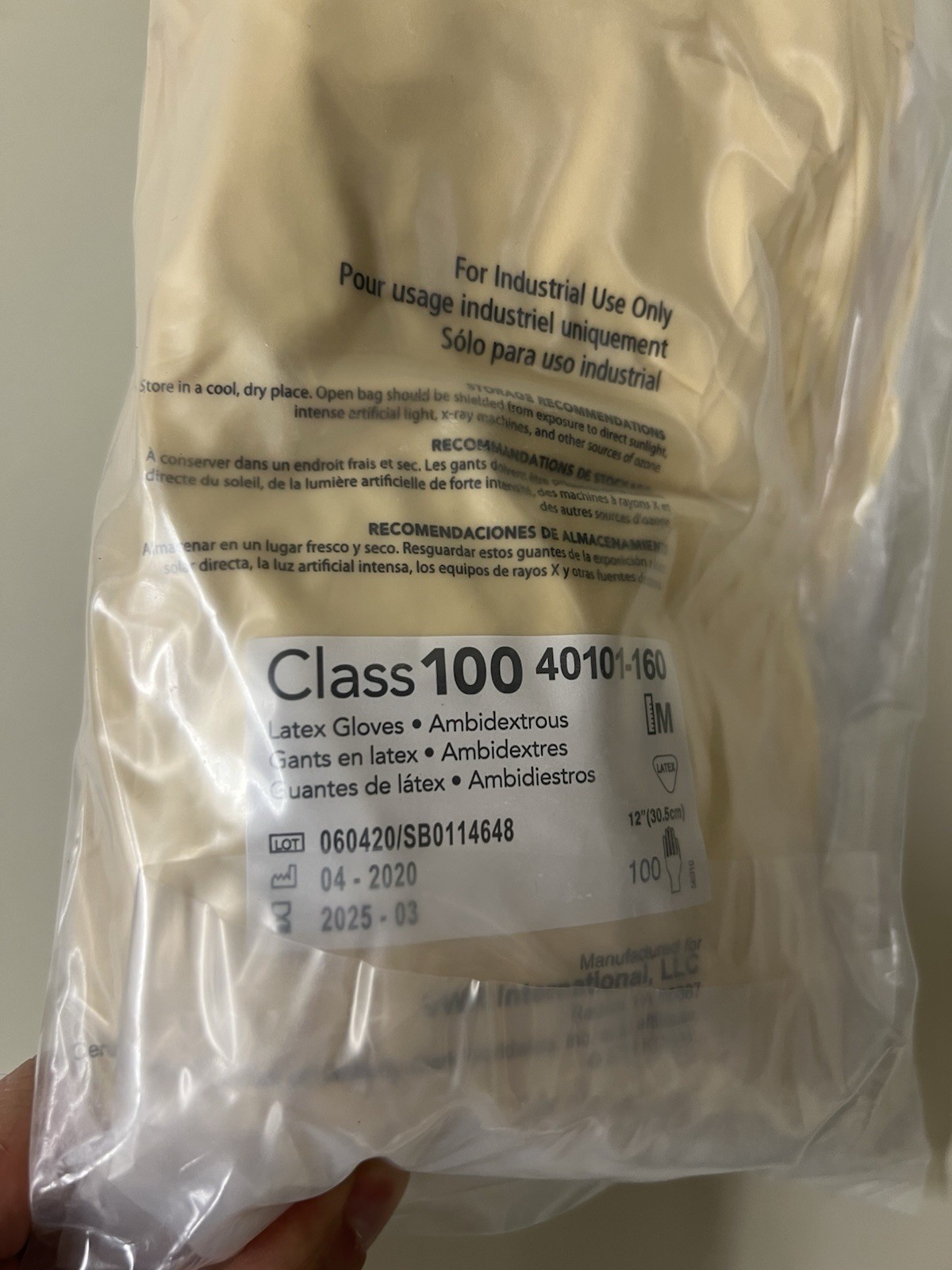 CERTICLEAN® Class 100 Latex Gloves, Pack of 100, Ambidextrous,size M – DOM: 2020
