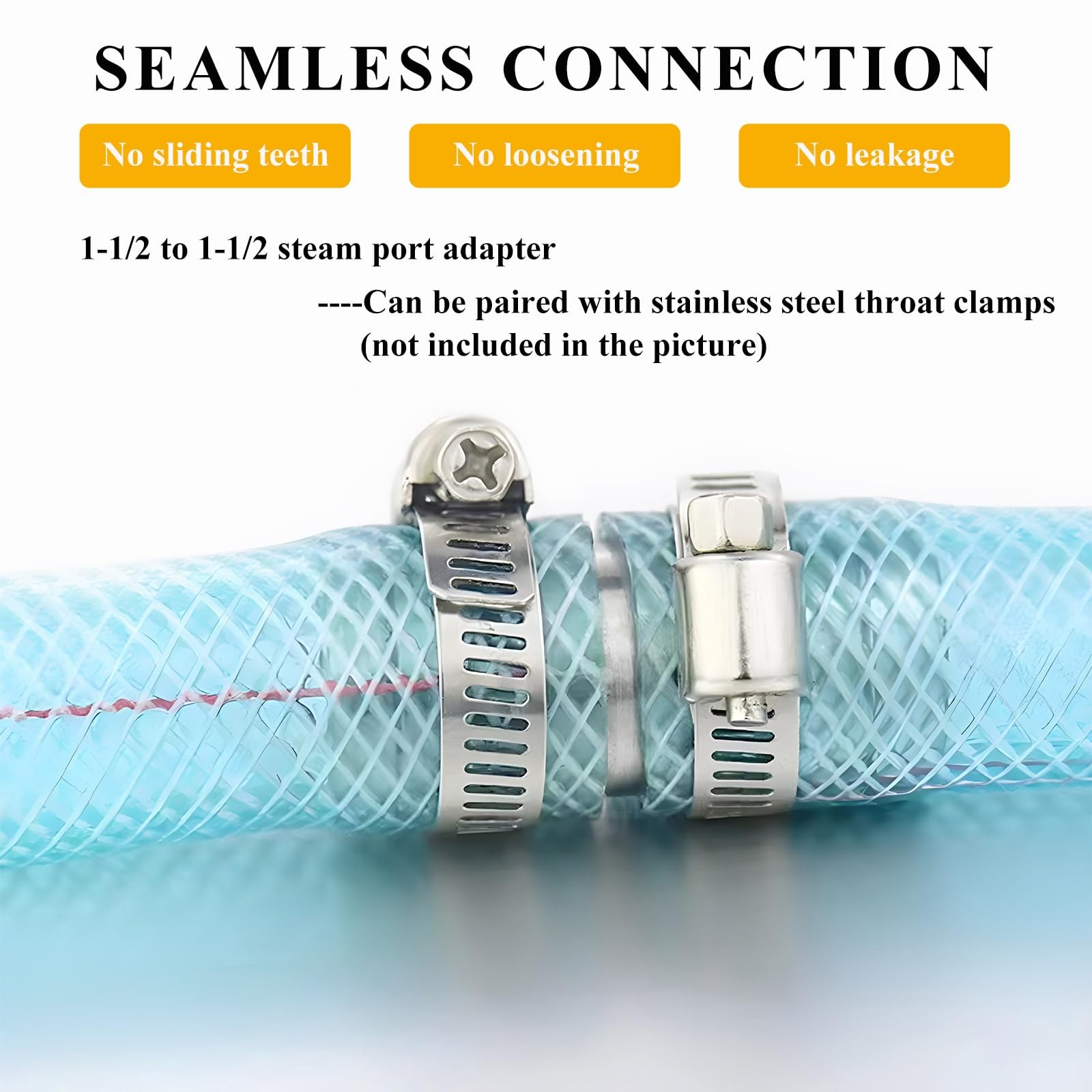 2 PCS Radiator Hose Barb Fittings, 1-1/2 Inches Aluminium Alloy Hose Barb Connec