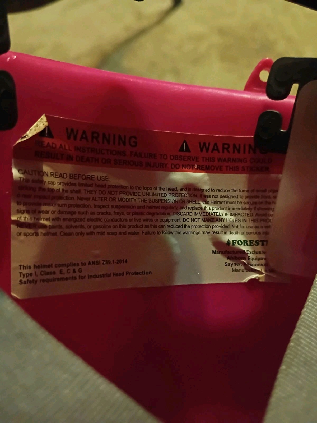 Hot Pink Full Brim Hardhat Preowned