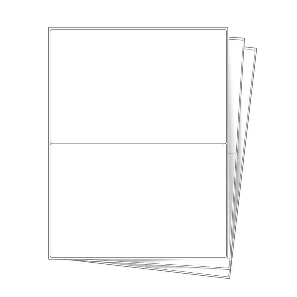 600 Round Corner 8.5×5.5 Shipping Labels 2 Labels Per Sheet Self Adhesive
