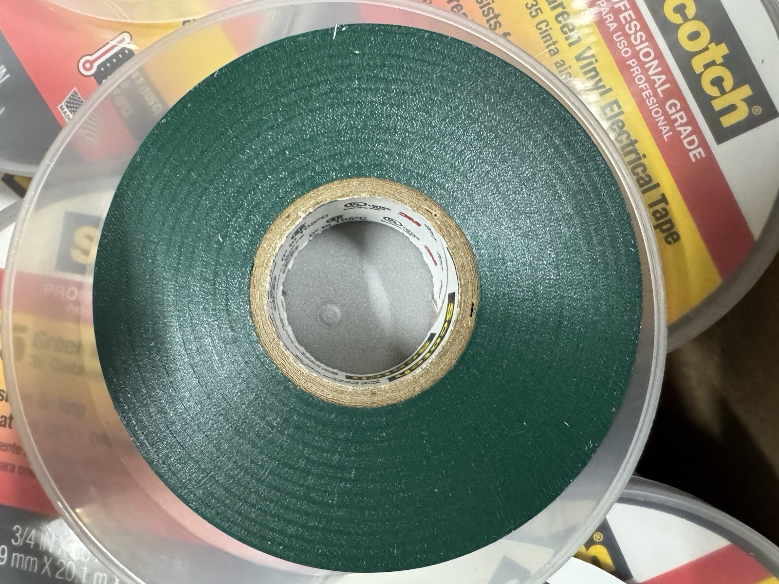 (50 Rolls) 3M 35 Pro Grade Scotch Vinyl Electrical Tape, 3/4 in x 66 ft, Green