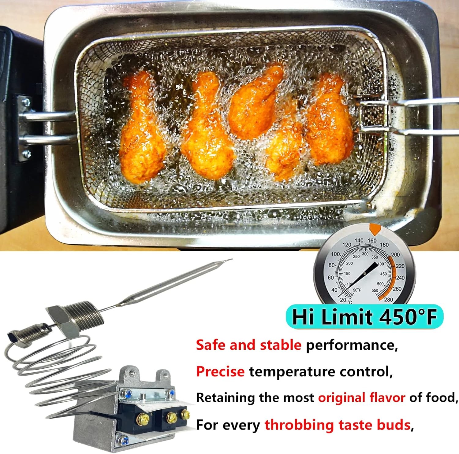 1177 High Limit Fryer Switch LCCM080360000 Thermostat High Limit Safety Cut Out