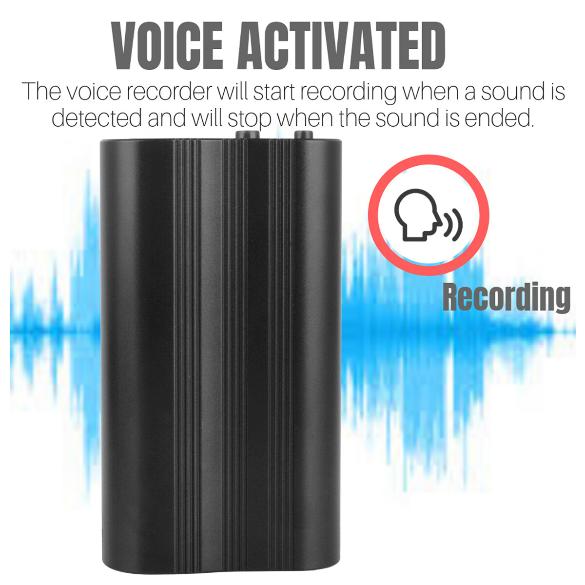 500 Hr 16GB Spy Digital Voice Activated Recorder Mini Audio Magnetic MP3 Player#