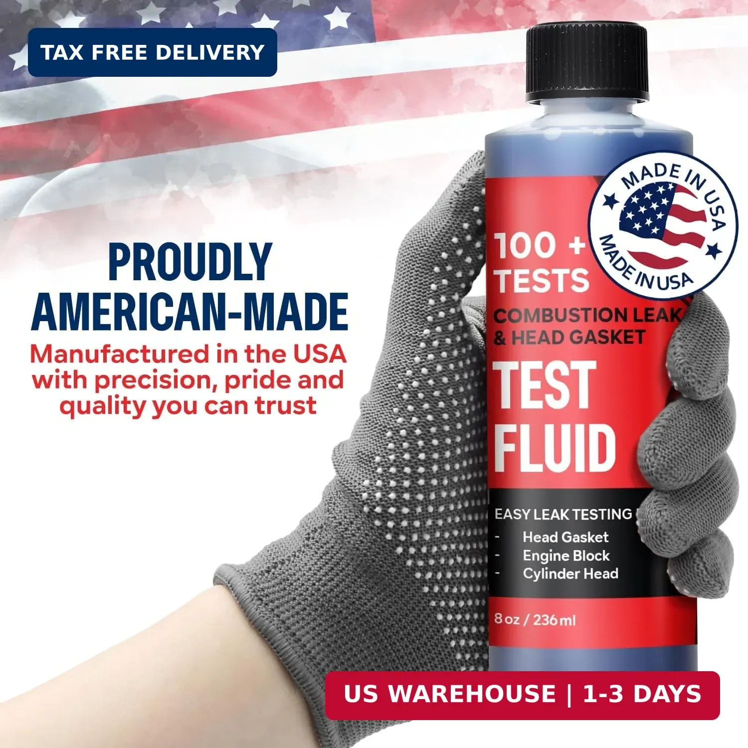 Combustion Leak + Head Gasket Test Kit – Over 100 Tests – Includes 8oz Leak-Dete